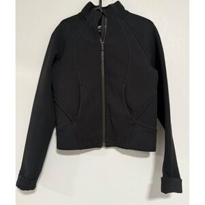 Lululemon Black Full‎ Zip Jacket Athletic Athleisure Jacket Women's Size 6